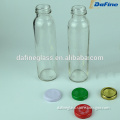 500ml Food Grade Clear Custom made empty glass bulk fresh juice milk beverage bottle with lids wholesale